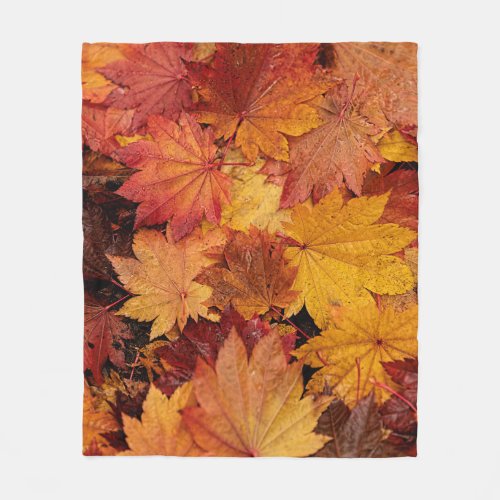 AUTUMN LEAVES OF GOLD FLEECE BLANKET