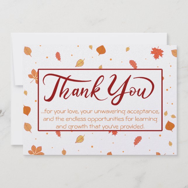 Autumn Leaves of Gratitude Thank You Card (Front)