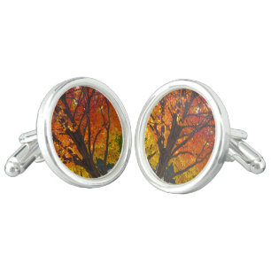Autumn Leaves of Yellow and Orange Photo Cufflinks