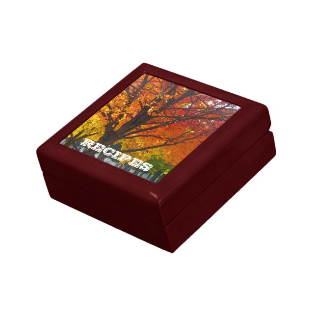 Autumn Leaves of Yellow and Orange Photo Keepsake Box (Side)