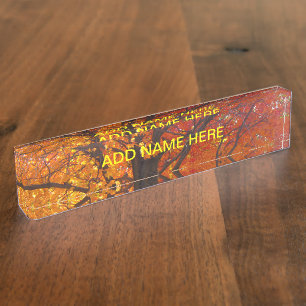 Autumn Leaves of Yellow and Orange Photo Name Plate