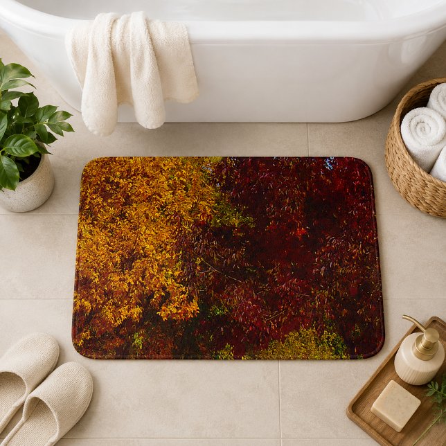Autumn Leaves of Yellow and Purple Bath Mat (Autumn Leaves of Yellow and Purple Bath Mat)