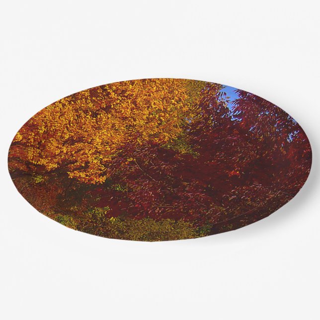 Autumn Leaves of Yellow and Purple, ZSSPG Paper Plates (Angled)