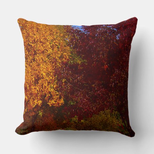 Autumn Leaves of Yellow and Purple ZSSPG Throw Pillow