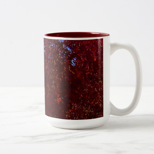 Autumn Leaves of Yellow and Purple ZSSPG Two_Tone Coffee Mug