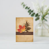 Autumn Leaves On Aged Paper Enclosure Card (Standing Front)