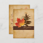 Autumn Leaves On Aged Paper Enclosure Card (Front/Back)