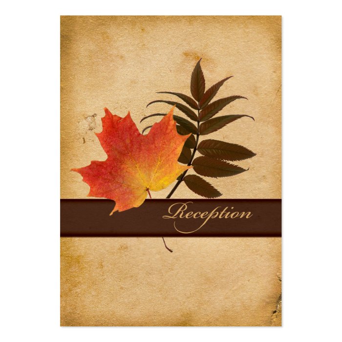 Autumn Leaves On Aged Paper Enclosure Card Business Card