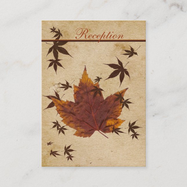Autumn Leaves On Aged Paper II Enclosure Card (Front)