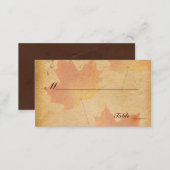 Autumn Leaves on Aged Paper Place Cards (Front/Back)