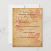 Autumn Leaves on Aged Paper Reply Card (Back)