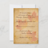 Autumn Leaves on Aged Paper Reply Card II - Small (Back)