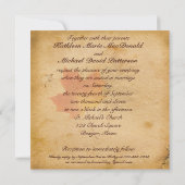 Autumn Leaves on Aged Paper Square Invitation (Back)