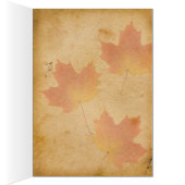 Autumn Leaves on Aged Paper Table Number Card (Inside (Right))