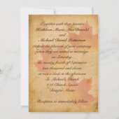 Autumn Leaves on Aged Paper Wedding Invitation (Back)