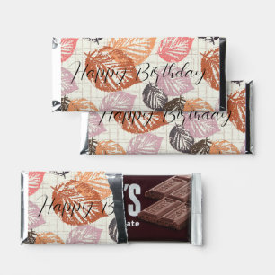 Autumn leaves on beige. hershey bar favors
