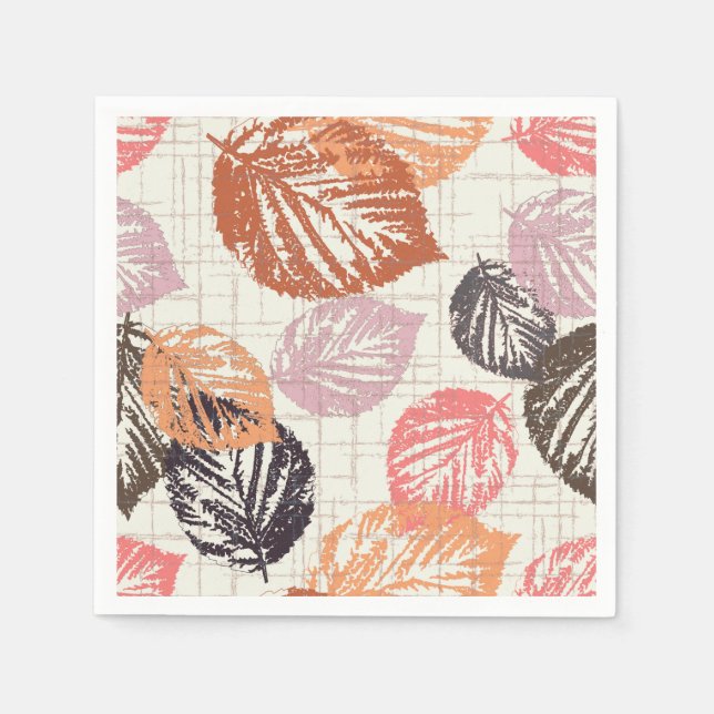 Autumn leaves on beige. napkins (Front)