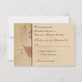 Autumn Leaves on FAUX Aged Paper Reply Card (Back)