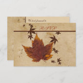 Autumn Leaves on FAUX Aged Paper Reply Card (Front/Back)