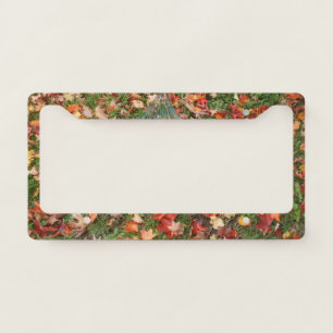 Autumn Leaves on Ground License Plate Frame