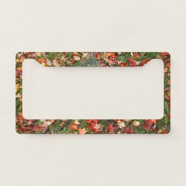 Autumn Leaves on Ground License Plate Frame (Front)
