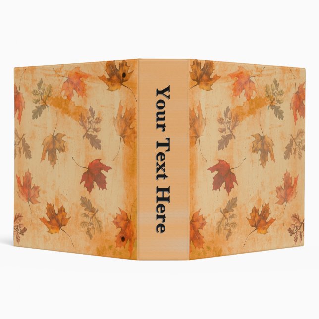 Autumn Leaves on Grunge Background 3 Ring Binder (Background)