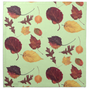 Autumn Leaves on Spring Green napkins