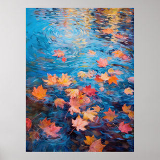 Autumn Leaves on the Lake Fine Art Poster
