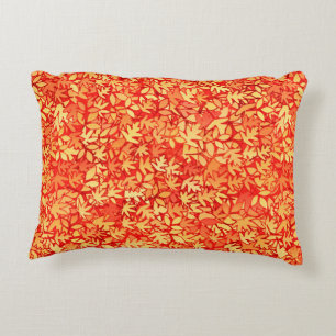 Autumn leaves, orange and gold decorative pillow