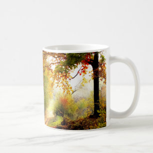 Autumn Leaves Over Country Lane Coffee Mug