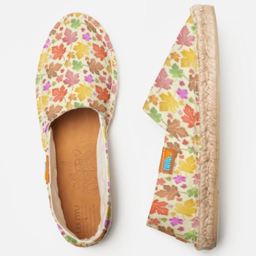 Autumn Leaves Painted Fall Maple Leaf Pattern Espadrilles