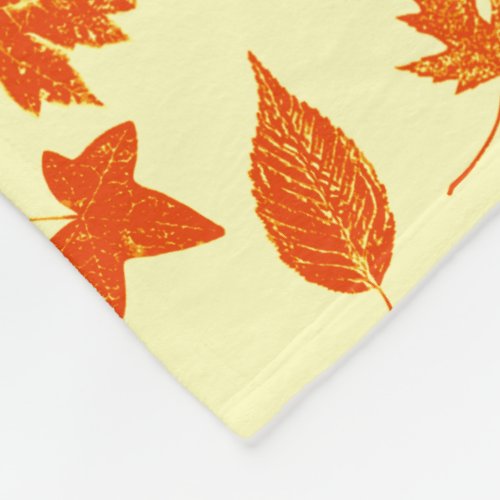 Autumn leaves _ pale yellow and orange fleece blanket