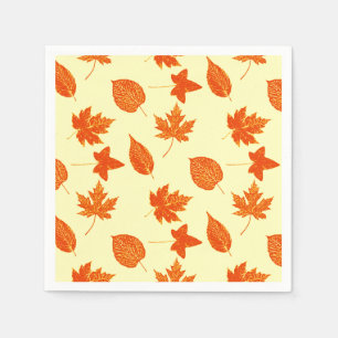 Autumn leaves - pale yellow and orange paper napkins