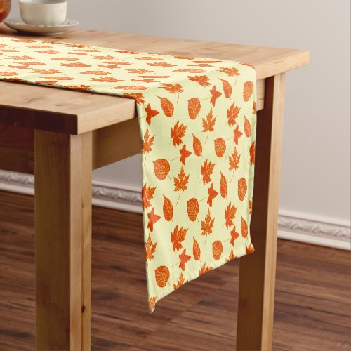 Autumn leaves _ pale yellow and orange short table runner