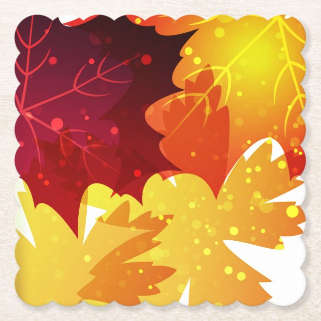 Autumn Leaves Paper Coasters (Front)