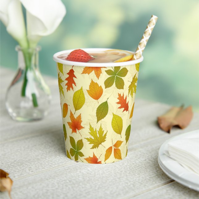 Autumn Leaves Paper Cups (Insitu)
