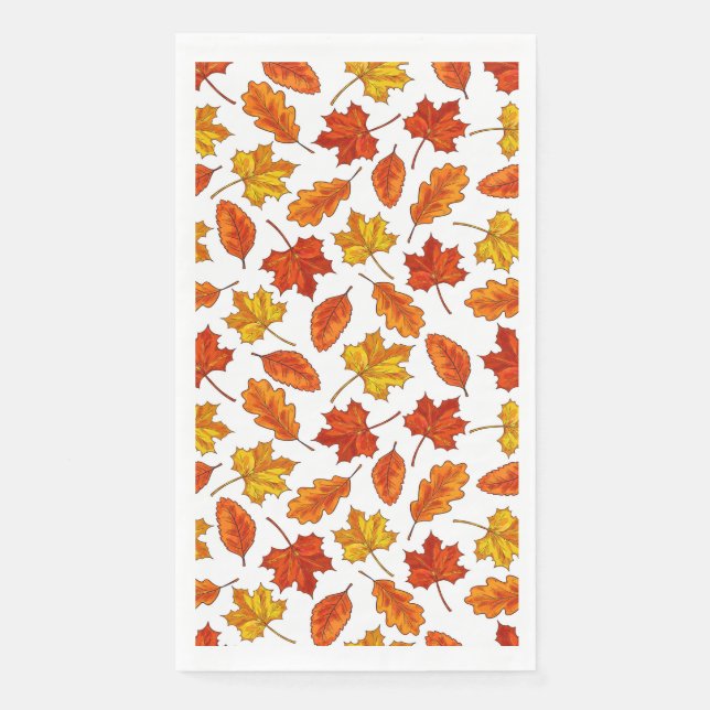 Autumn Leaves Paper Guest Towels (Front)