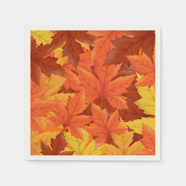 Autumn Leaves Paper Napkins (Front)