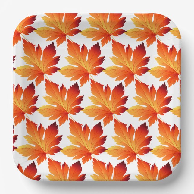 Autumn Leaves Paper Plates (Front)