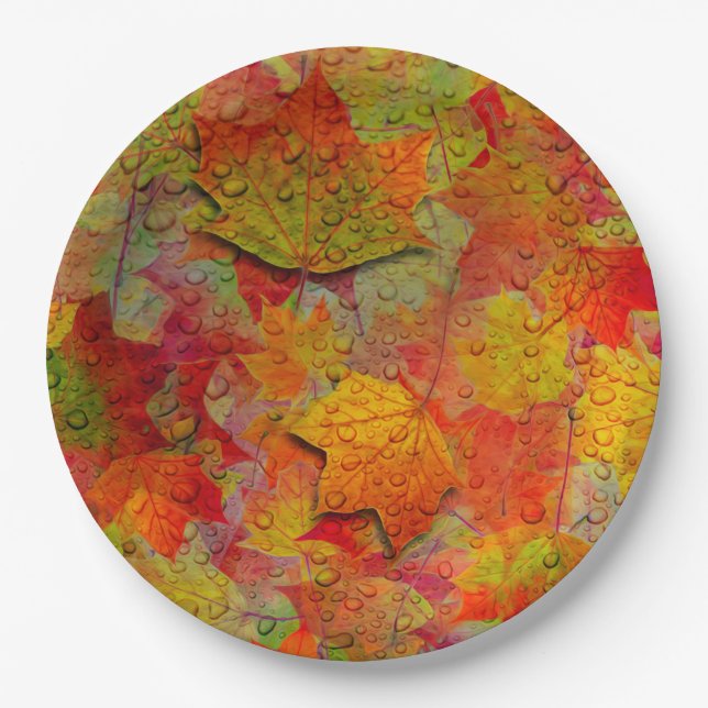 Autumn Leaves Paper Plates (Front)