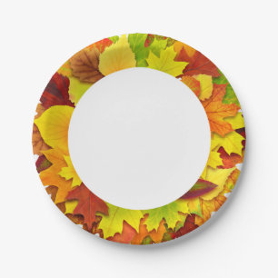 Autumn leaves paper plates