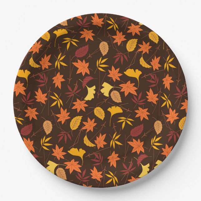 Autumn Leaves Paper Plates (Front)