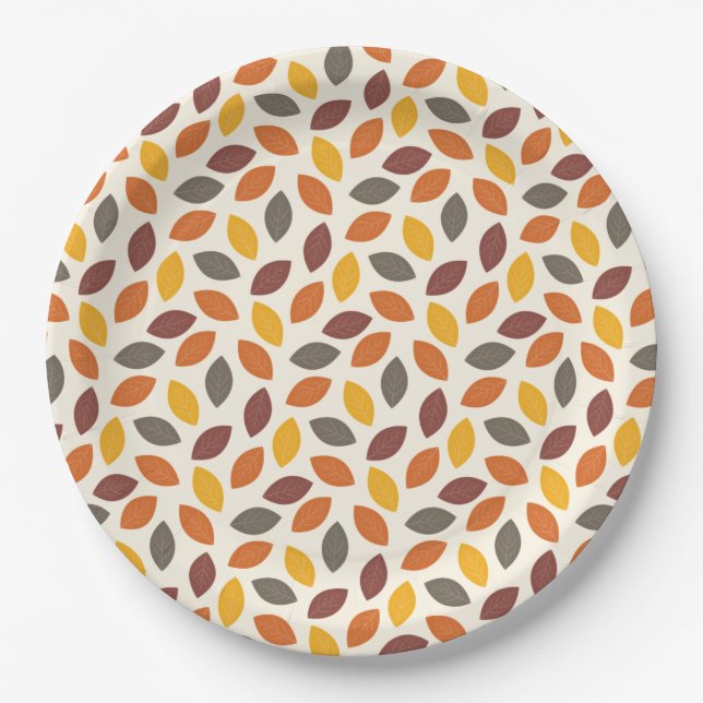 Autumn Leaves Paper Plates (Front)