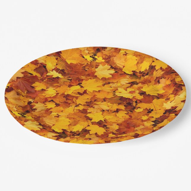 Autumn Leaves Paper Plates (Angled)