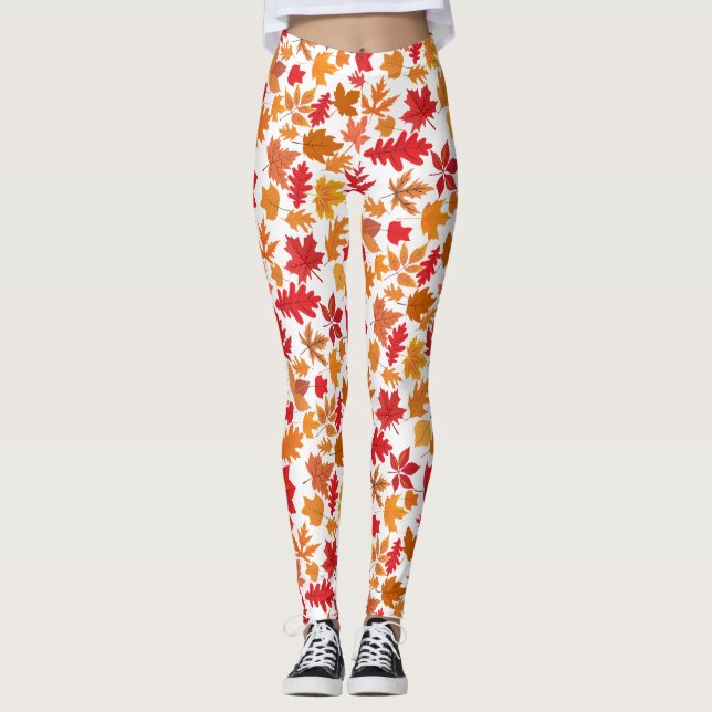 Autumn leaves pattern 02 No BG Leggings (Front)