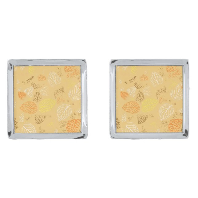 Autumn, Leaves Pattern 4 Cufflinks (Front)