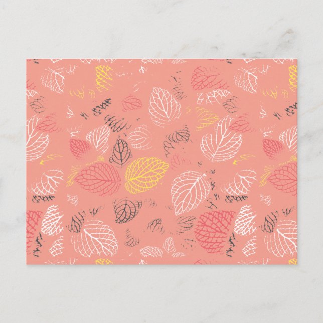 Autumn Leaves Pattern 5 Postcard (Front)