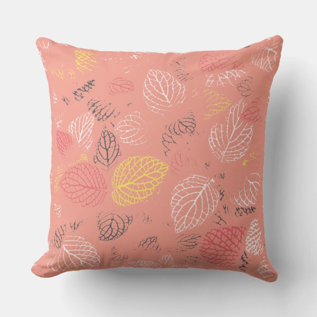 Autumn Leaves Pattern 5 Throw Pillow (Front)