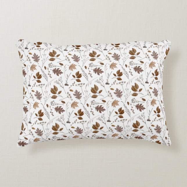 Autumn Leaves Pattern Accent Pillow (Front)