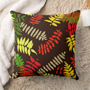Autumn Leaves Pattern Art Throw Pillow